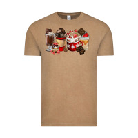 Vintage Coffee Chocolate Love Coffee Cups Vintage Tee - FaDigitalArtStudio
