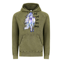 Vintage Olive just a girl who loves horses Vintage Hoodie - artisFamous