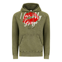 Vintage Olive kiss lips i love my gringo wife girlfriend premium Vintage Hoodie - artisFamous