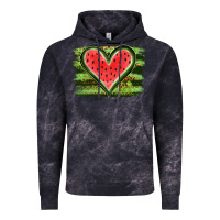 Cloud Black Watermelon Heart Vintage Hoodie - artisFamous