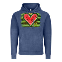 Vintage Denim Watermelon Heart Vintage Hoodie - artisFamous