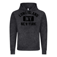 Vintage Black long island ny gym style distressed amber print Vintage Hoodie - artisFamous