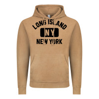Long Island Ny Gym Style Distressed Amber Print Vintage Hoodie | Teevron