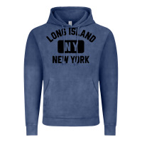 Vintage Denim long island ny gym style distressed amber print Vintage Hoodie - artisFamous