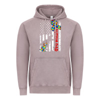 Vintage Zinc mens distressed dinosaur autism dad usa flag Vintage Hoodie - artisFamous