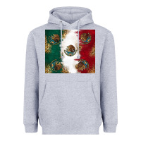 Heather Grey Mexican Flag Heavyweight Hoodie - RanaPortraitStore