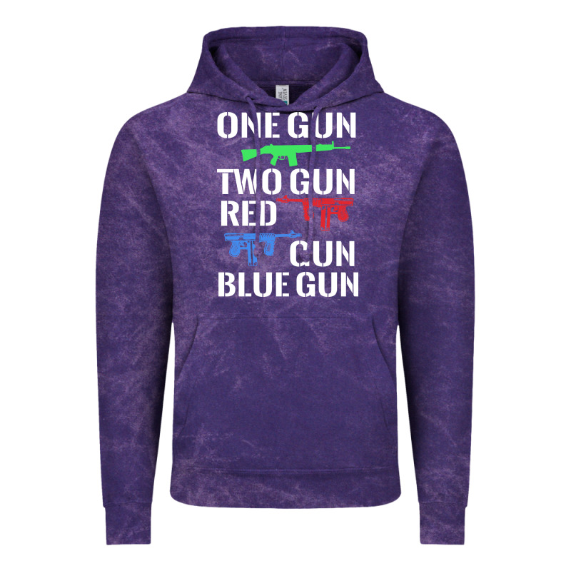 One Gun Two Gun Red Gun Blue Gun Vintage Hoodie by artisFamous | Teevron