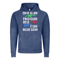 Vintage Denim one gun two gun red gun blue gun Vintage Hoodie - artisFamous
