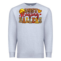 Heather Grey busy raising ballers softball Premium Sweatshirt - Jasminsmagicworld