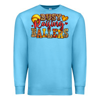 Ocean Blue busy raising ballers softball Premium Sweatshirt - Jasminsmagicworld