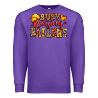 Purple busy raising ballers softball Premium Sweatshirt - Jasminsmagicworld