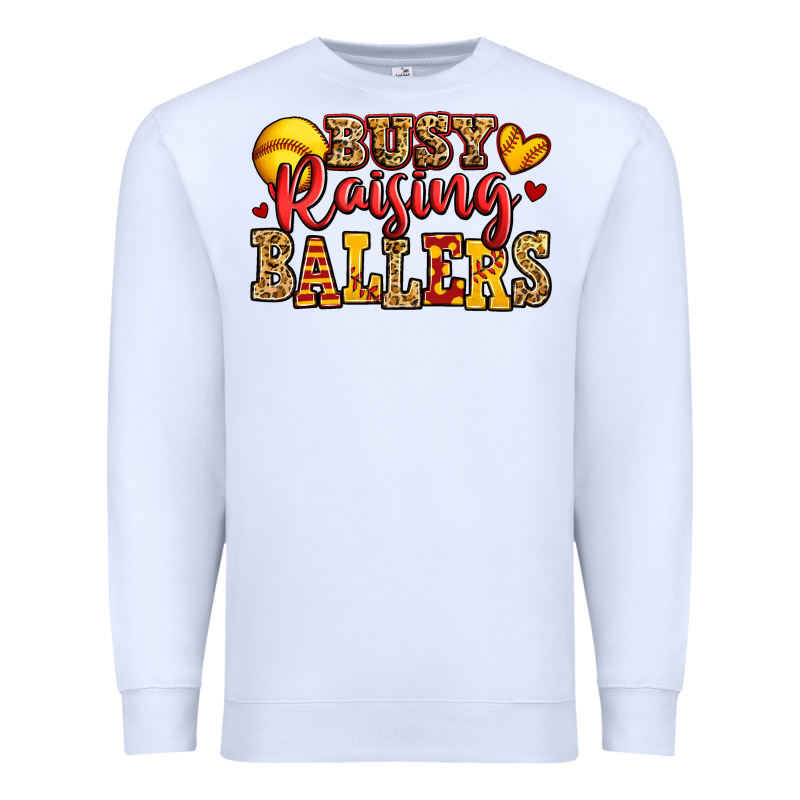 Busy Raising Ballers Softball Premium Sweatshirt by Jasminsmagicworld | Teevron