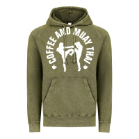 Vintage Olive caffè e muay thai divertente Vintage Hoodie - artisFamous
