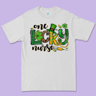 St. Patrick's Day One Lucky Nurse Premium Tee Designed By Oliviacreatesart