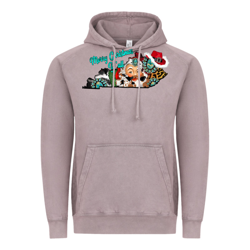 Merry Christmas Y'all Kentucky Vintage Hoodie by CowhideDigitalArt | Teevron