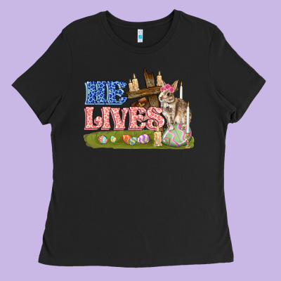 He Lives Easter Ladies Tee Designed By Fadigitalartstudio
