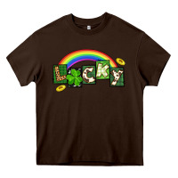 Chocolate Brown Lucky St. Patrick's Day Heavy Core Tee - CowGirlArtShop