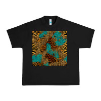 Black tiger leopard turquoise glitter seamless pattern Urban Heavy Tee - BundleAndBundleShop