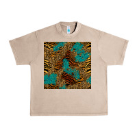 French Oak tiger leopard turquoise glitter seamless pattern Urban Heavy Tee - BundleAndBundleShop