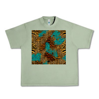 Oil Green tiger leopard turquoise glitter seamless pattern Urban Heavy Tee - BundleAndBundleShop