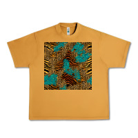 Peanut Butter tiger leopard turquoise glitter seamless pattern Urban Heavy Tee - BundleAndBundleShop