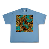 Pebble Blue tiger leopard turquoise glitter seamless pattern Urban Heavy Tee - BundleAndBundleShop