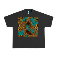 Pigment Black tiger leopard turquoise glitter seamless pattern Urban Heavy Tee - BundleAndBundleShop
