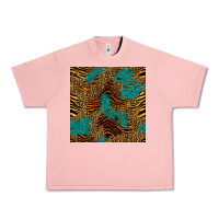 Salmon tiger leopard turquoise glitter seamless pattern Urban Heavy Tee - BundleAndBundleShop