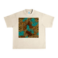 Sandshell tiger leopard turquoise glitter seamless pattern Urban Heavy Tee - BundleAndBundleShop