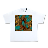White tiger leopard turquoise glitter seamless pattern Urban Heavy Tee - BundleAndBundleShop