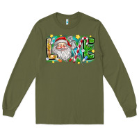 Army Green Love Santa Long Sleeve Tee - CowhideDigitalArt
