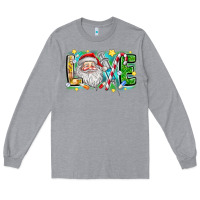 Heather Grey Love Santa Long Sleeve Tee - CowhideDigitalArt