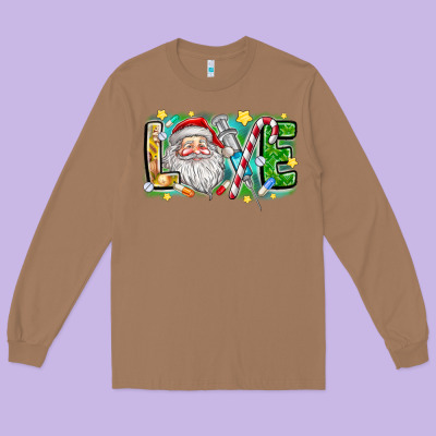 Love Santa Long Sleeve Tee Designed By Cowhidedigitalart