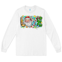 White Love Santa Long Sleeve Tee - CowhideDigitalArt