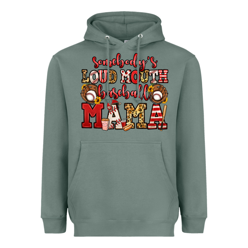 Somebody's Loud Mouth Baseball Mama Heavyweight Hoodie by Jasminsmagicworld | Teevron