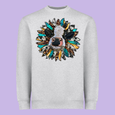 Baby Cow With Sunflower Heavyweight Sweatshirt Designed By Ranaportraitstore