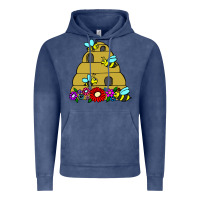 Vintage Denim bee hive Vintage Hoodie - artisFamous