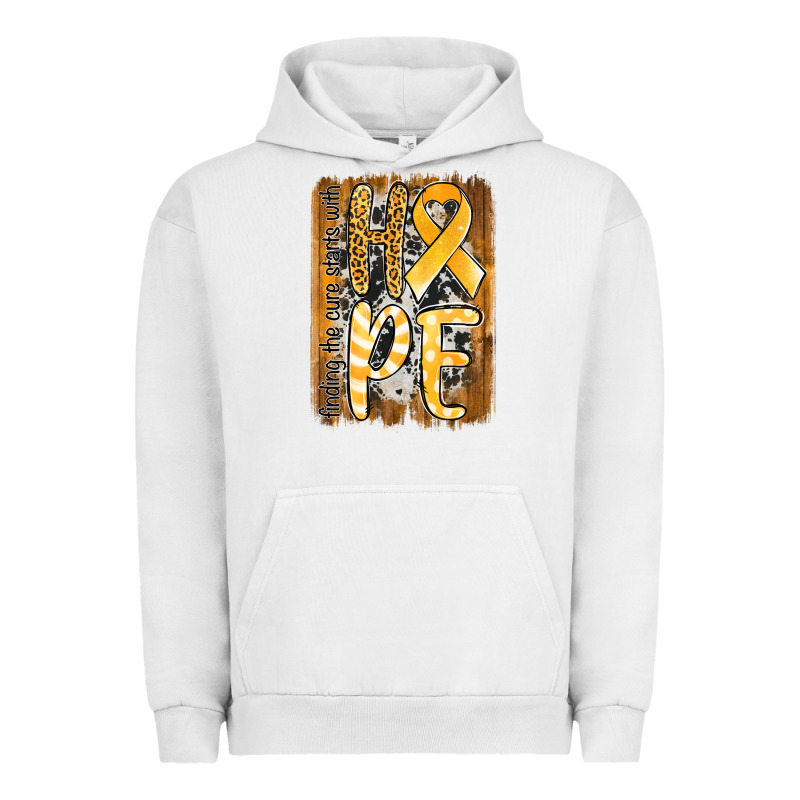 Finding The Cure Starts With Hope Childhood Cancer Awareness  With Bac Urban Hoodie by Jasminsmagicworld | Teevron
