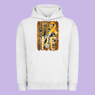 Finding The Cure Starts With Hope Childhood Cancer Awareness  With Bac Urban Hoodie Designed By Jasminsmagicworld
