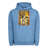 Pigment Pebble Blue finding the cure starts with hope childhood cancer awareness  with bac Urban Hoodie - Jasminsmagicworld
