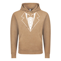 Vintage Coffee fake tux tuxedo suit tie Vintage Hoodie - artisFamous