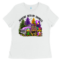 White mardi gras hanging with my gnomies Ladies Tee - FaDigitalArtStudio
