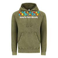 Vintage Olive autism seeing the world differently Vintage Hoodie - artisFamous