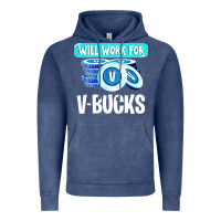 Vintage Denim will work for v bucks youth gamer Vintage Hoodie - artisFamous