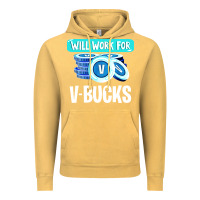 Vintage Mustard will work for v bucks youth gamer Vintage Hoodie - artisFamous