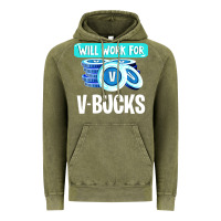 Vintage Olive will work for v bucks youth gamer Vintage Hoodie - artisFamous