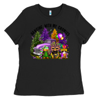 Black mardi gras hanging with my gnomies Ladies Tee - FaDigitalArtStudio