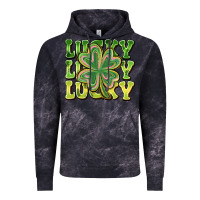 Cloud Black Lucky Clover Vintage Hoodie - CowhideDigitalArt