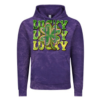 Cloud Purple Lucky Clover Vintage Hoodie - CowhideDigitalArt