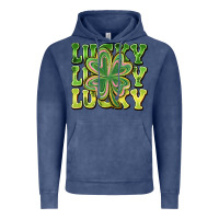 Vintage Denim Lucky Clover Vintage Hoodie - CowhideDigitalArt